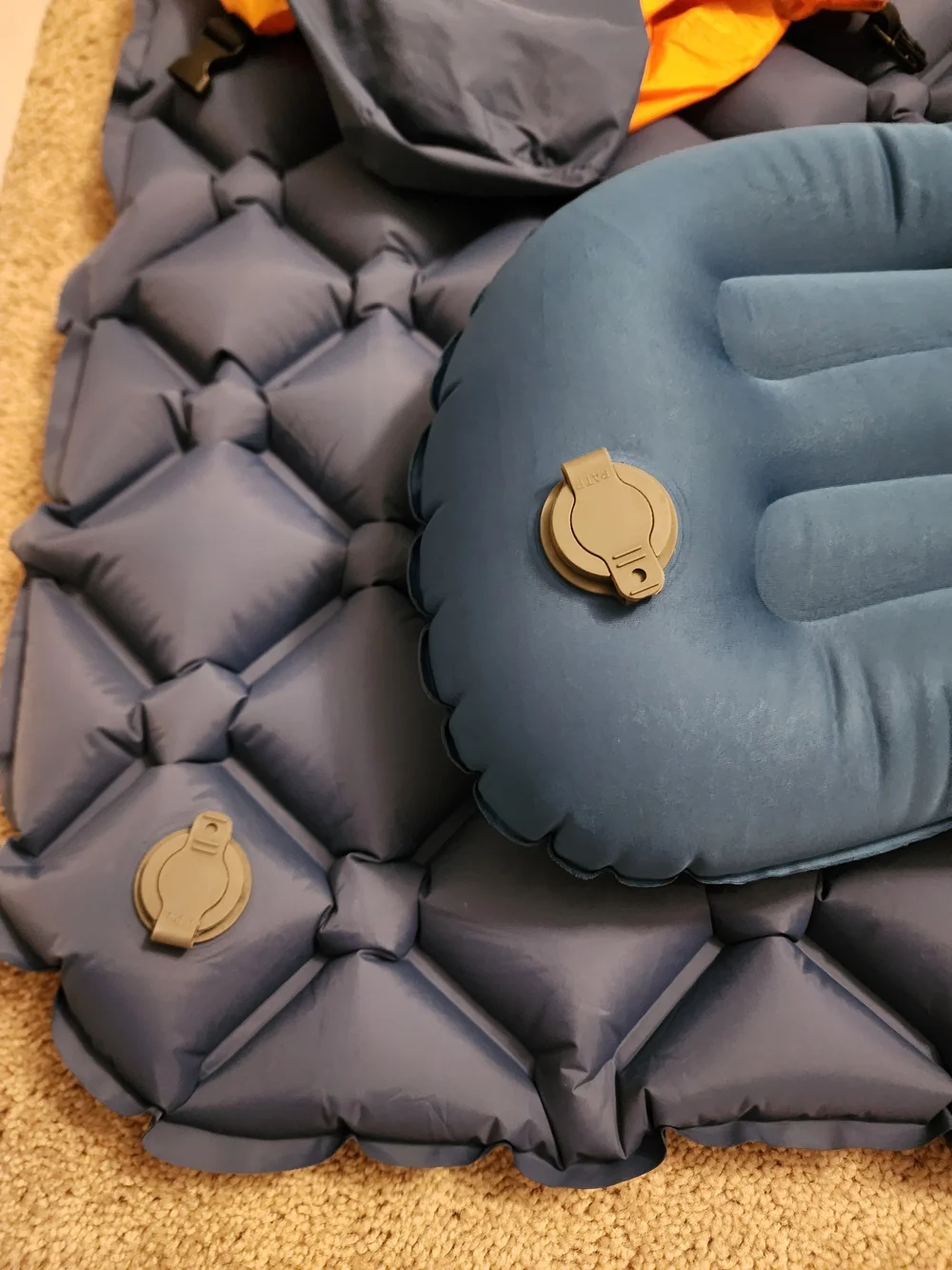 Inflatable HuTools Navy Blue Camping Sleeping Pad - Lightweight Air Mattress